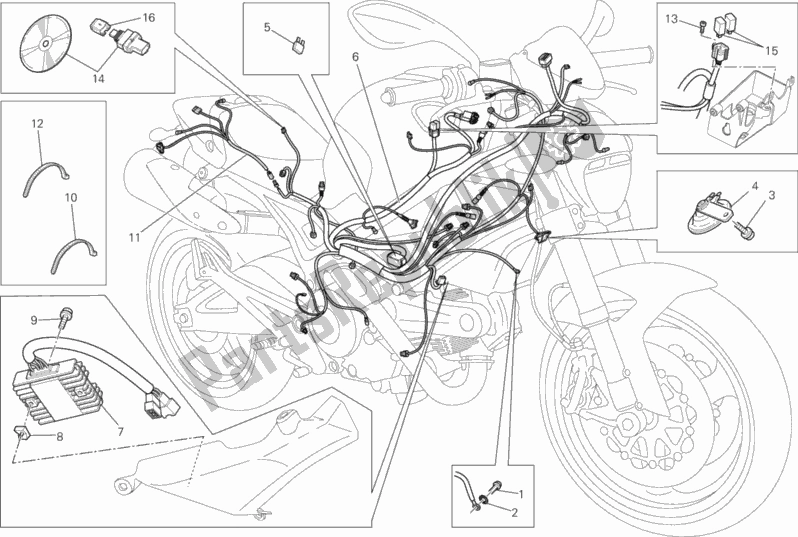 Toutes les pièces pour le Faisceau De Câblage du Ducati Monster 795 EU Thailand 2015